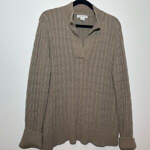 Liz Claiborne Cable Knit Pullover V Neck Sweater